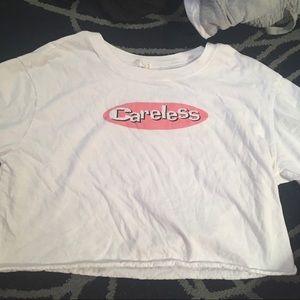 “careless” forever 21 cropped tshirt